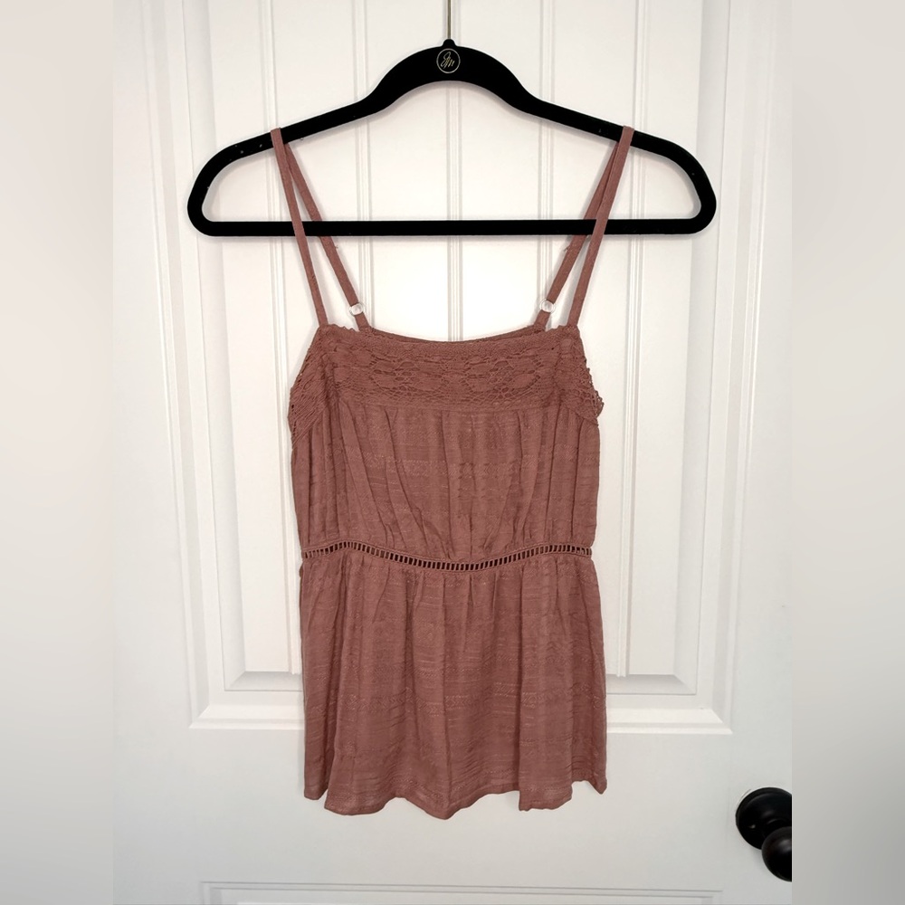 Eyeshadow Dusty Pink Lace Camisole with Adjustable Straps
